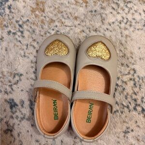 Kids Dress Shoes with Gold Heart Accent